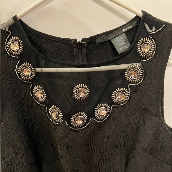 ELLISON ROSES SHEER NECK RHINESTONE DRESS - Picture 4 of 5